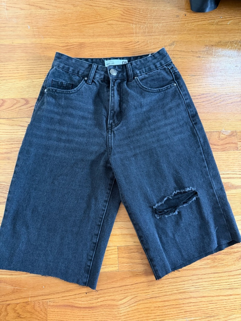 refuge Wide Leg Black Denim Jeans